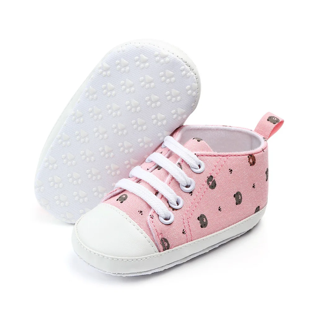 AiKway Baby Shoes First Walkers Boy Girl Canvas Newborn Baby Casual Shoes Soft Bottom Crown Infant Toddler Shoes