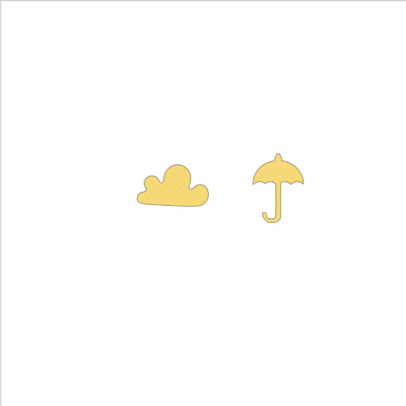 

Unique Gold Color Cloud And Umbrella Earrings Fashion Jewelry Boucles D'oreille Stainless Steel Stud Earring Women Birthday Gift