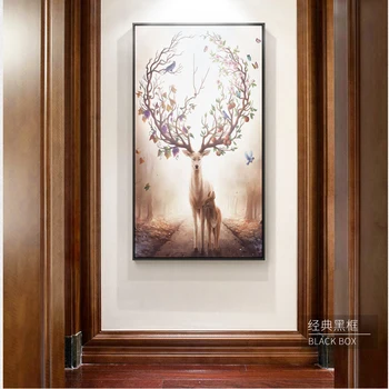 

HD Nordic Poster Deer Canvas Painting Flying Birds Tree Autumn Leaf Wall Art Picture For Living Room Life is Strange Home Decor