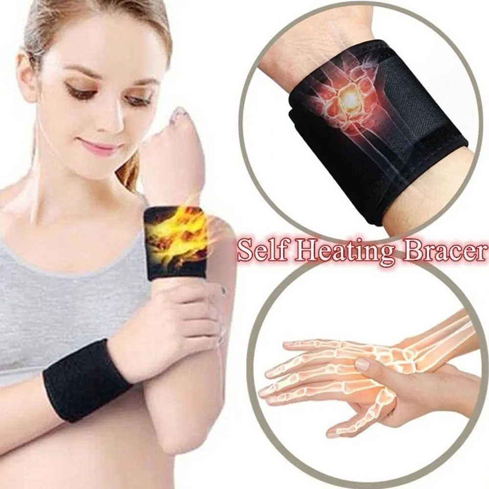 

Adjustable Wrist Band Weightlifting Self Heating Wristband Durable Black Cloth Outdoor Sports Fitness Tendon Sheath