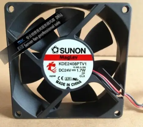 Оригинальный и аутентичный с Sunon KDE2408PTV1 DC 24V 1 7 W 80*80*25 8 см 2 шт/комплект (проволока
