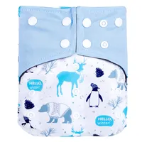 [simfamily] 1PC Reusable Bamboo Charcoal Cloth Diaper Waterproof One Size Pocket Diaper Double Gussets Charcoal Nappy Wholesale