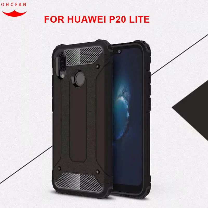 Силиконовая Резина Панцири чехол для Huawei P20 lite случае ударопрочный жесткий