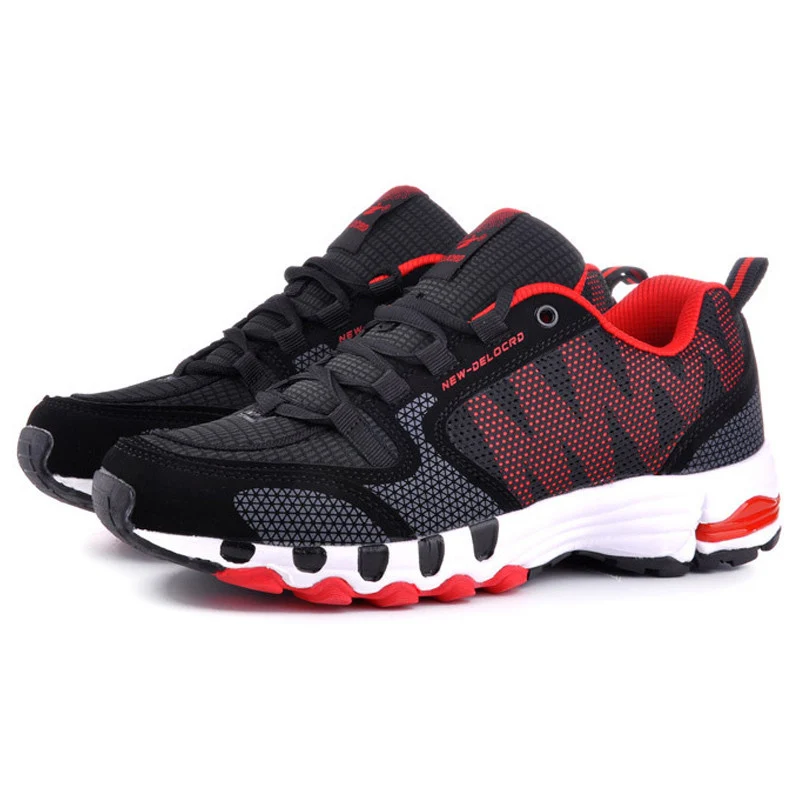FEOZYZ большой размер 35-48, спортивная обувь для мужчин Женская обувь летние, воздушные, сетчатые дышащая спортивная обувь, ботинки для бега мужские кроссы для обуви - Цвет: Красный