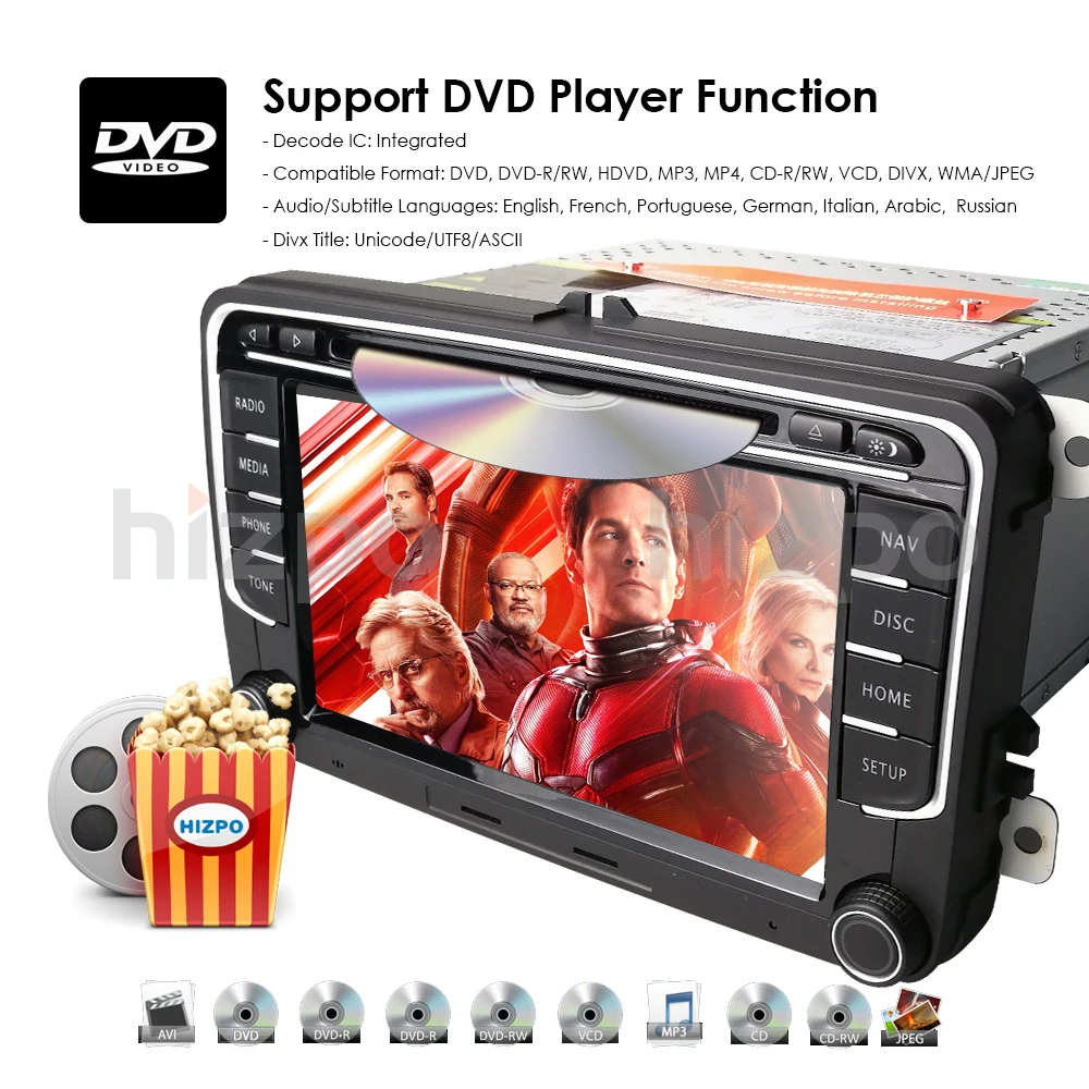 Perfect Car DVD player For V W/Volkswagen/Golf/Polo/Tiguan/Passat/b7/b6/SEAT/leon/Skoda/Octavia 7" Radio GPS BT Free camera Mirror link 8