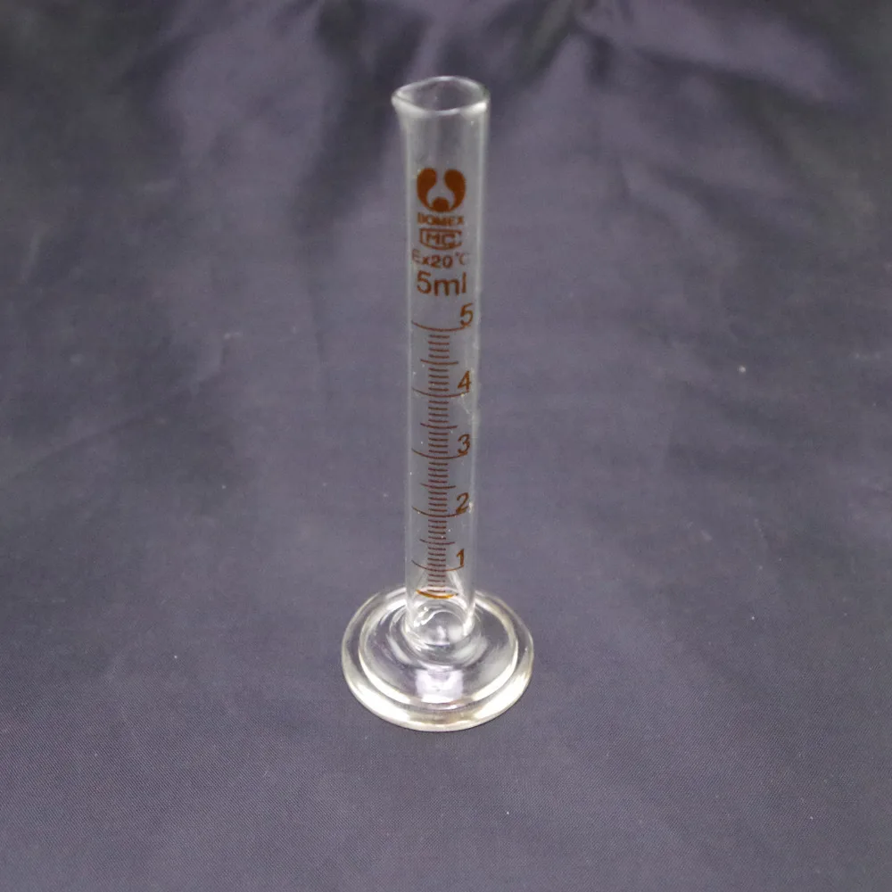 5 мл Градуированный Цилиндр измерительного лабораторного стекла каждая ставка для 1 шт
