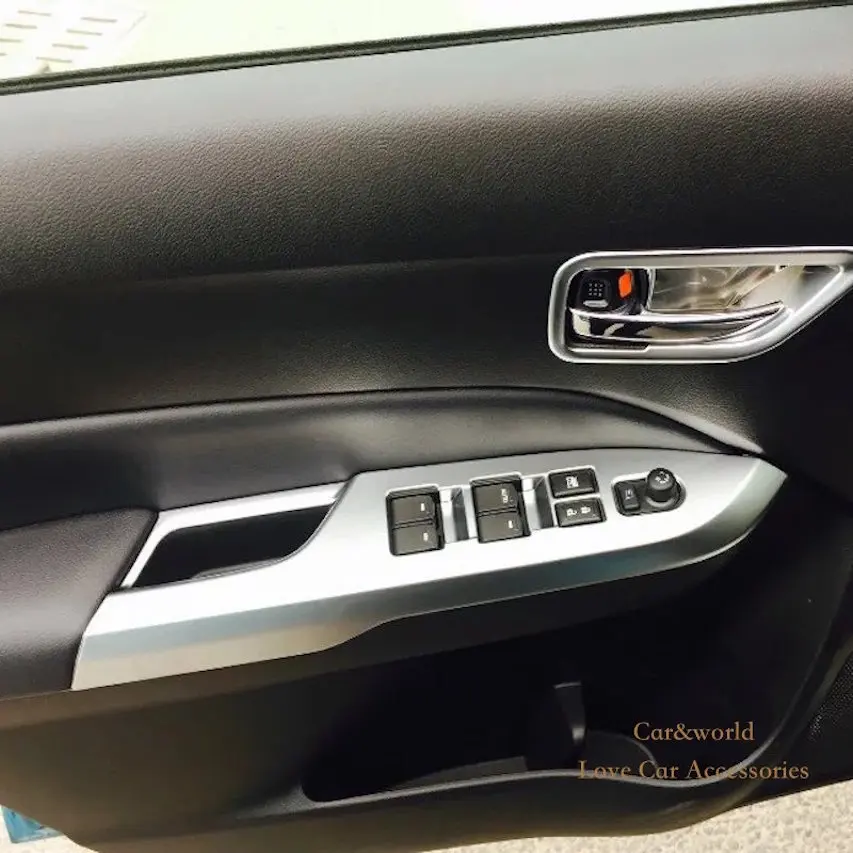 

Для Suzuki Vitara 2015-2023 крышка переключателя интерьера двери окна отделка подлокотник Декоративные Хромированные наклейки автомобильные аксессуары