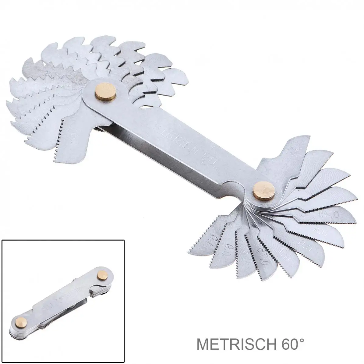 24pcs 0.25 6.0 Blades Range Metric Stainless Steel Thread Gauge 60 Degree Screw Pitch Gauge for