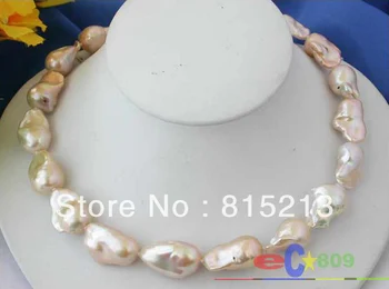

ddh001439 HUGE 17" 26MM BAROQUE PINK KESHI REBORN PEARL NECKLACE