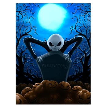 

Diy diamond painting Jack Skellington pattern mosaic mural full square 5d diamond Embroidery cross stitch C306