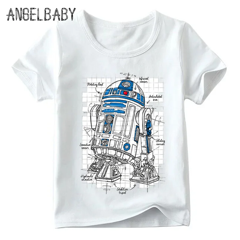 Забавная футболка с R2-D2 «Звездные войны» и BB-8 для маленьких мальчиков и девочек летние детские топы с короткими рукавами, детская повседневная одежда HKP5193