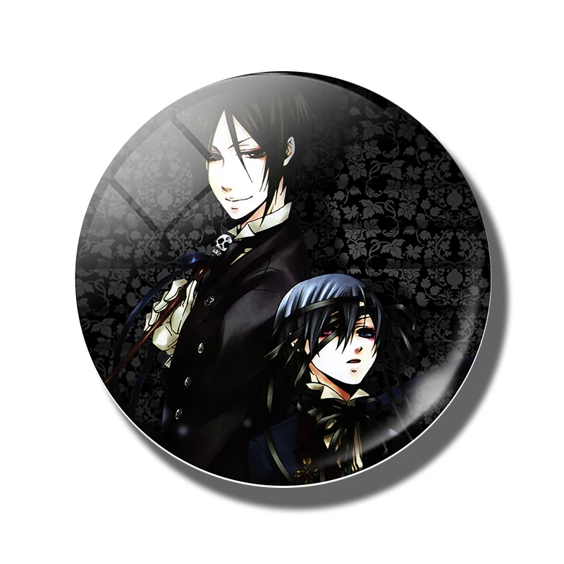 Черный Дворецкий магнит на холодильник Декор стеклянный кабошон Kuroshitsuji Ciel Phantomhive Sebastian Grell Аниме Манга холодильники наклейки - Цвет: AS SHOW