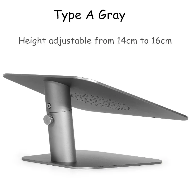 Laptop Stand Lifting Riser Holder Aluminum Height Angle Adjustable Stand Notebook Cooling Bracket for MacBook Mini Air Pro - Цвет: Type A Gray