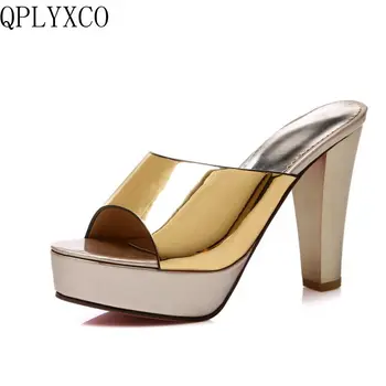 

QPLYXCO Fashion Big Size 32-43 women shoes high heels Sandals Women Slipper Summer Beach Vacation Footwears zapatos mujer C219