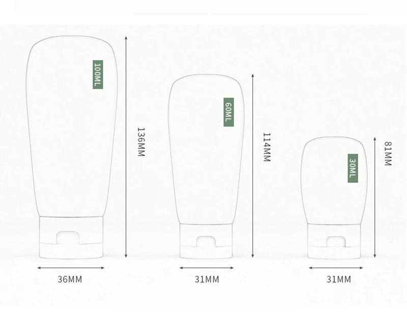 10 шт 30 мл 60 мл 100 мл пластиковые пустые трубки Матовая Белая Тара для косметического крема Флип крышка упаковка бутылка трубка мягкий портативный