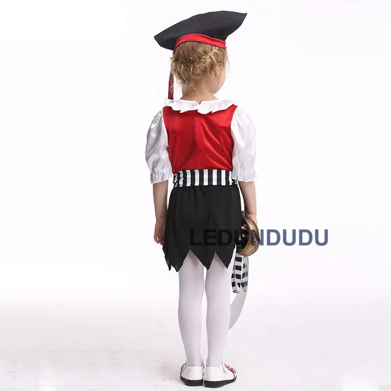 Hot Kids Halloween Carnival Cosplay Pirate Costume Girls Fancy Party Outfits Children Princess Dress  (10)