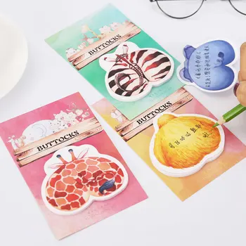

1 pcs Lovely zoo series Animal buttocks memo pad paper post sticky notes notepad stationery papeleria school supplies kids gifts