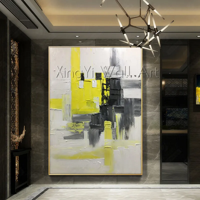 

Wall art pictures for living room abstract canvas oil painting home decor gold art original acrylic thick texture quadros caudro