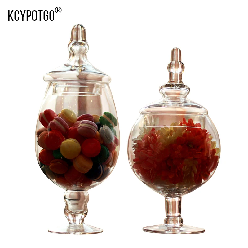 KCYPOTGO 2 шт./компл. круглая прозрачная стеклянная банка для конфет подходит