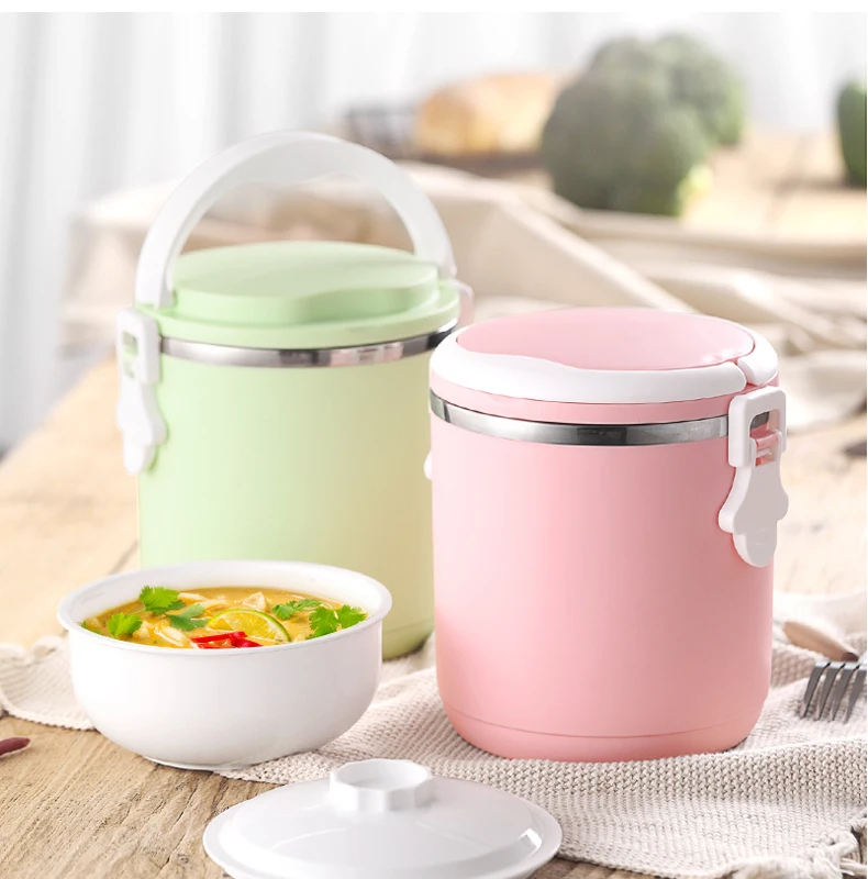 Stainless Steel Lunch Box Bento Round 1800ml With Handle Portable Health Design Eco-Friendly Thermal Insulation  (8)