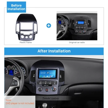 

Seicane Car Double Din Navi Frame Stereo Panel GPS Plate Refitting Trim Mount for HYUNDAI I-30 MANUAL AC KOREAN LHD 2009 Fascia