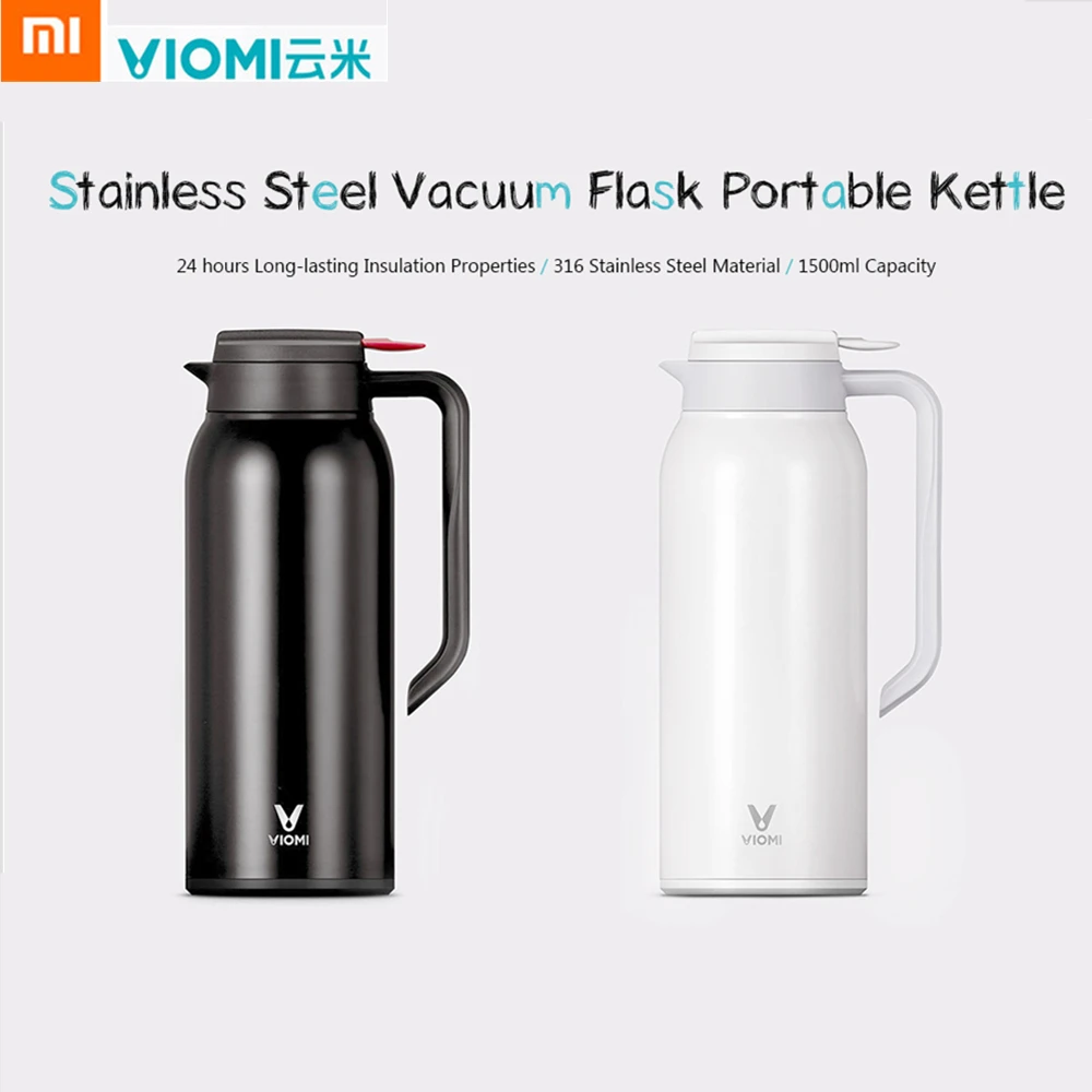 

Original Xiaomi Mijia VIOMI 1.5L Kettle Stainless Steel Vacuum Flask Protable Thermos Cups 24 Hours Water Smart Bottle Thermos