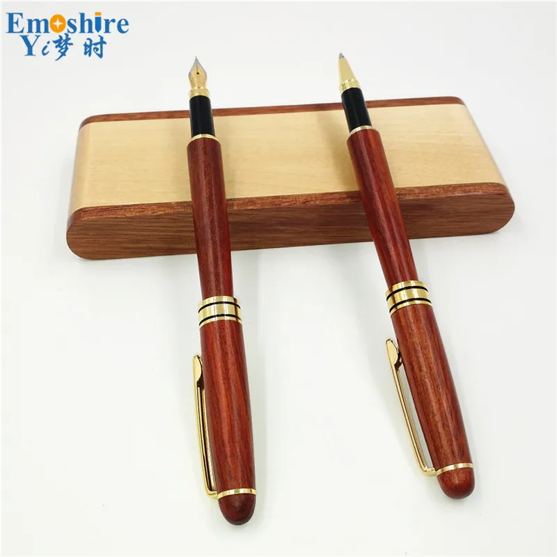 Emoshire Redwood pen three-piece suit Mahogany pen Mahogany pen Wood pen box Spot custom (15)