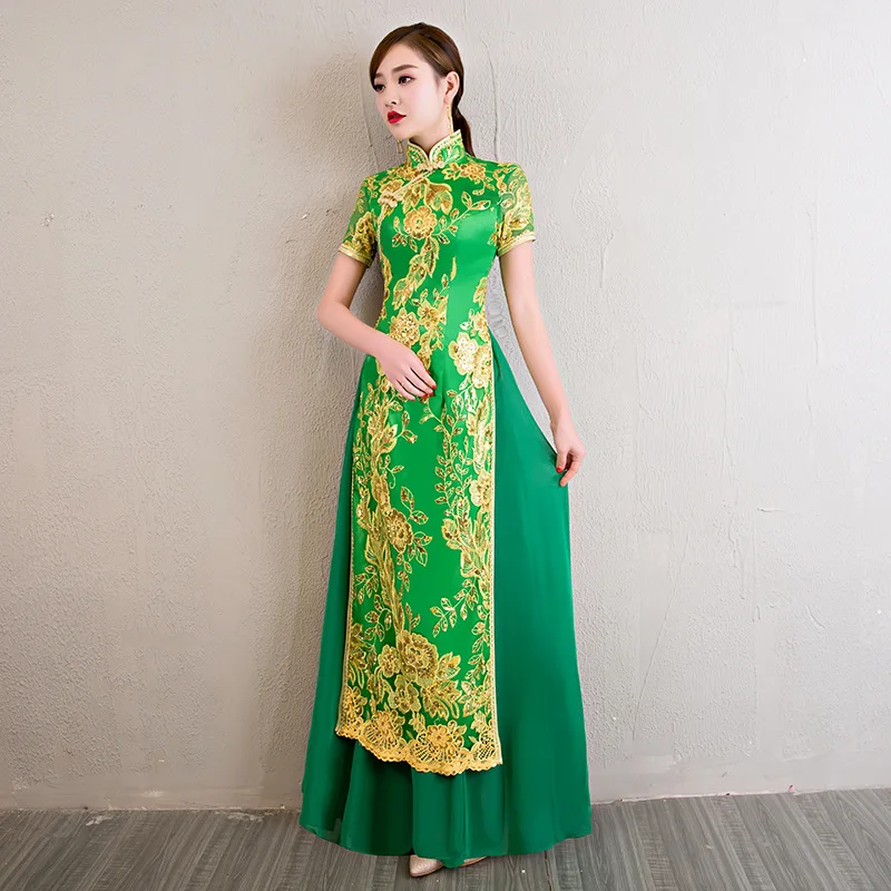 Современные китайские свадебные платья традиционное Ципао Cheongsam дизайнерское вечернее платье платья с вышивкой Vestido Восточный плюс размер 4XL
