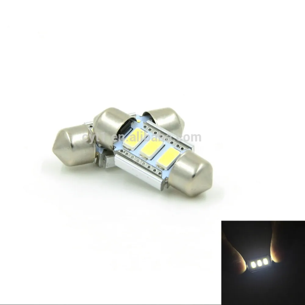 10 шт./лот Ярко-белый 31 мм 3SMD 5730 C5W купольная лампа для номерного знака фестона