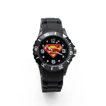 

New superman super man silicone watch Quartz Kids Sports fashion cartoon Watch Wristwatch Boy Students Christmas Relogio watch