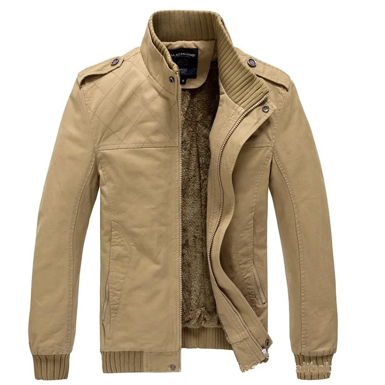 Grandwish/зимняя куртка для мужчин; плотные пальто; Повседневная Верхняя одежда в стиле милитари; Мужские куртки из хлопка и флиса; шерстяное бархатное пальто для мужчин; s, DA693 - Цвет: Khaki