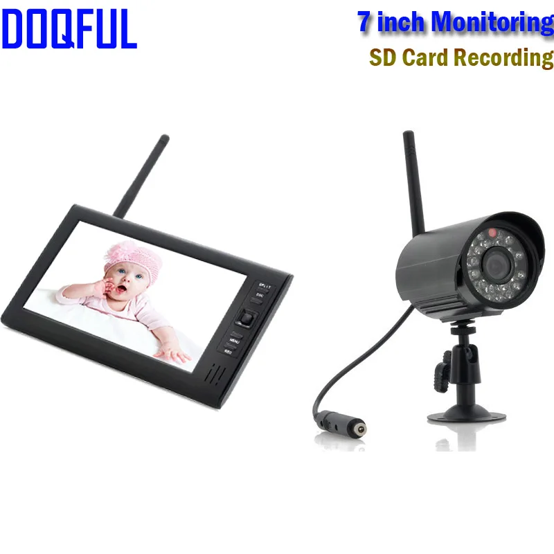 7 дюймов TFT lcd беспроводной цифровой детский монитор 2,4 ГГц ИК камера видеонаблюдения ночное видение SD карта Запись Домашняя безопасность