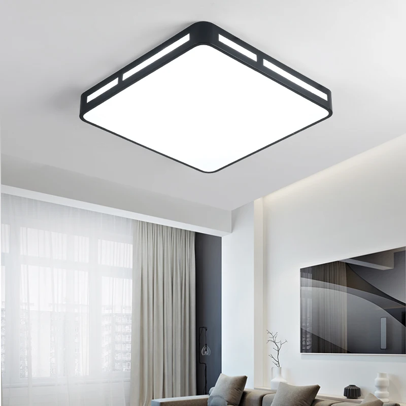 Kaufen Led kronleuchter mit fernbedienung wohnzimmer Schlafzimmer Lounge Led decke lampe Schwarz Weiß Lampenschirm Glanz iluminacao Leuchten