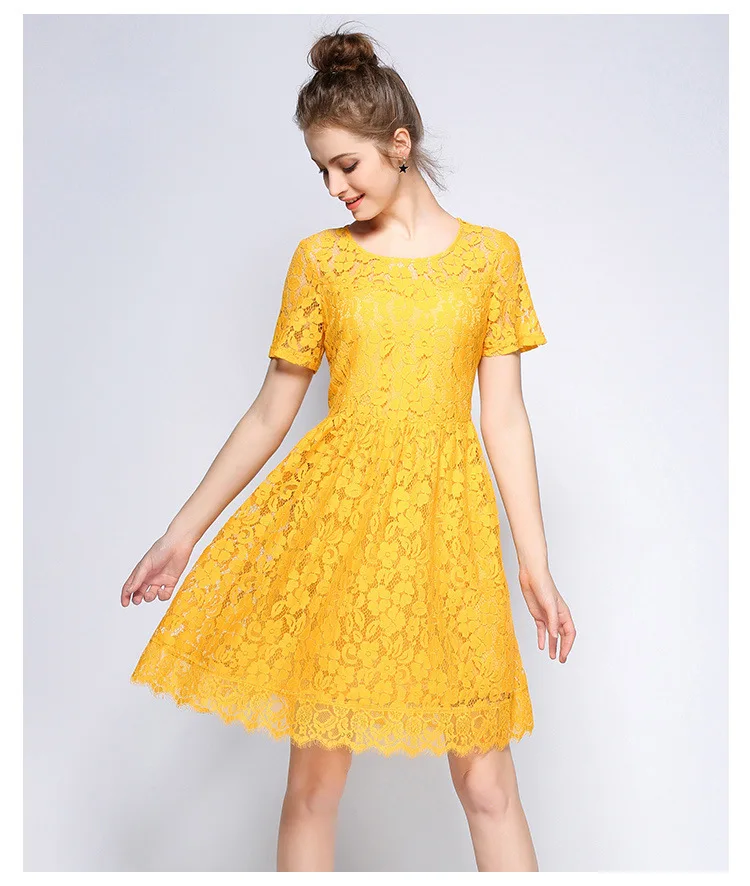 ryeon 5xl plus size yellow  office summer dresses  (14)