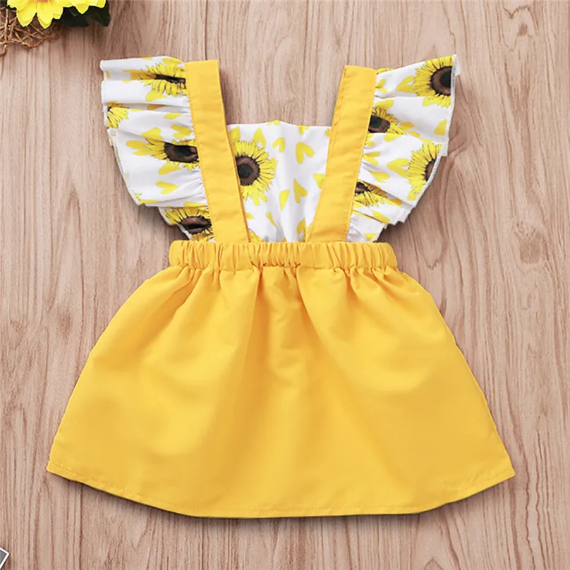 

Newest Kid Baby Girl Dress flower Print Off Shoulder Sundress Party Pageant Short Sleeve Tutu Dress Fashion Clothes 4JJ