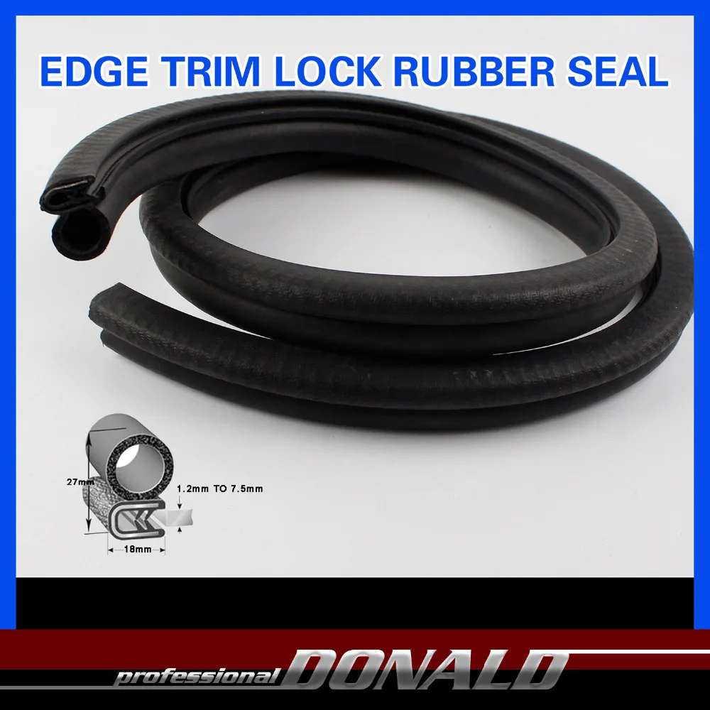 18mmx27mm BLACK Flexible Car Pillar Window Door Seal Lok RV Camper