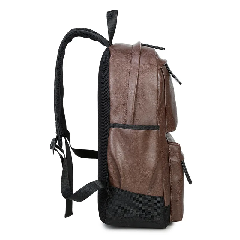 Brand Men Backpack Leather Male Functional bags Men Waterproof