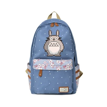 

New arrival Totoro Canvas Backpack High Quality School Travel Kawaii Kids Shoulder Bag Campus Print Anime Spot Soft Handle Bag