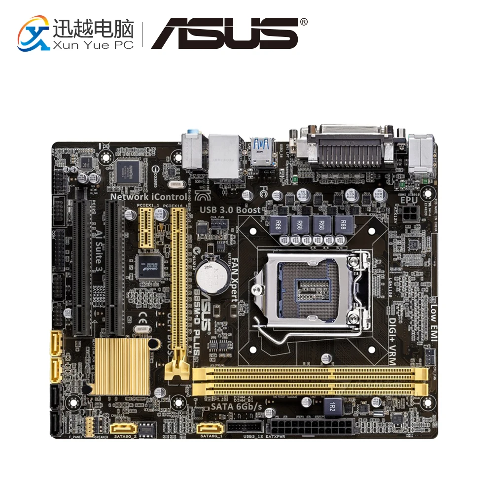 

Asus B85M-D PLUS Desktop Motherboard B85 LGA 1150 For Core i3 i5 i7 DDR3 16G SATA3 USB3.0 VGA Micro ATX Original Used Mainboard
