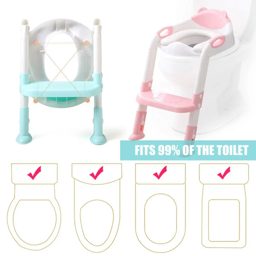 2 цвета детский туалет складной детский горшок обучающее сиденье с твердой противоскользящей шаг Регулируемая Лестница детское обучающее сиденье
