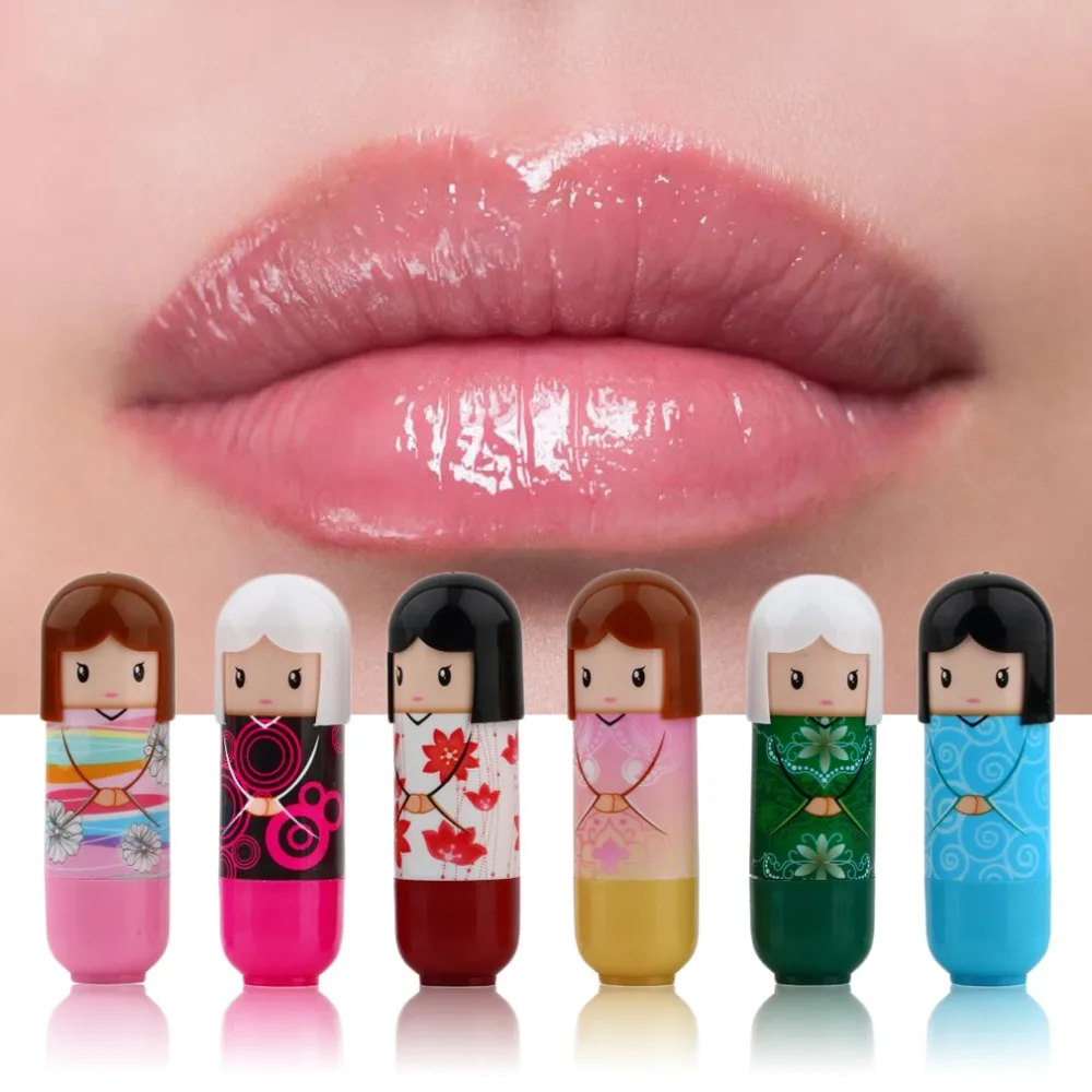 

Kimono Doll Lipstick Cute Lovely Pattern Gift For Girl Lady Colorful Lip Balm New Year Different Flavors Pretty Present Random