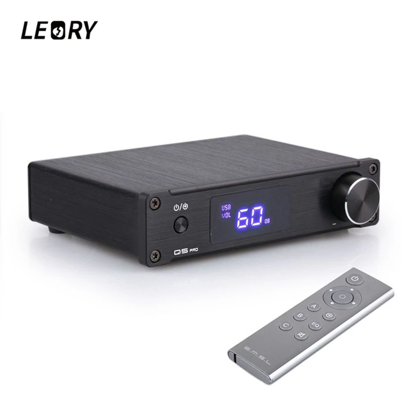 

LEORY Q5 Pro 45Wx2 HiFi 2.0 Pure Digital Audio Power Amplifier 24bit/96kHz USB DAC Optical Coaxial With Remote Control Tricolor