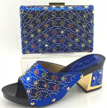 Royal Blue Shoes And Bag To Matching High Quality African Woman Shoes With Matching Bag Set Fashion Women Sandal ME3319