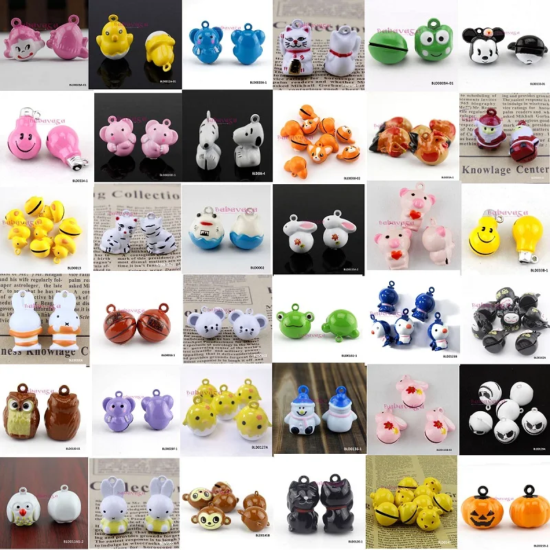 

Hundred Kinds Cartoon Copper Bell Charms Holiday Birthday Festival Christmas Tree Decoration DIY Crafts Accessories Pendants