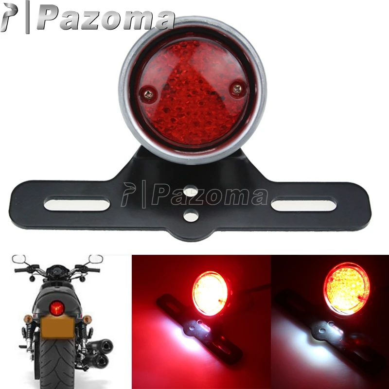 12V Motorcycle Retro Rear Tail Brake Stop Light License Plate Lamp Holder New