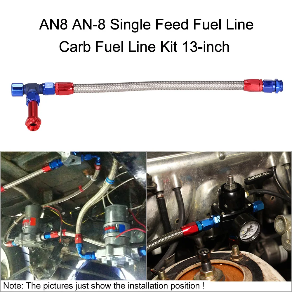 

AN8 AN-8 Single Feed Fuel Line Carb Fuel Line Kit 10-inch / 13-inch