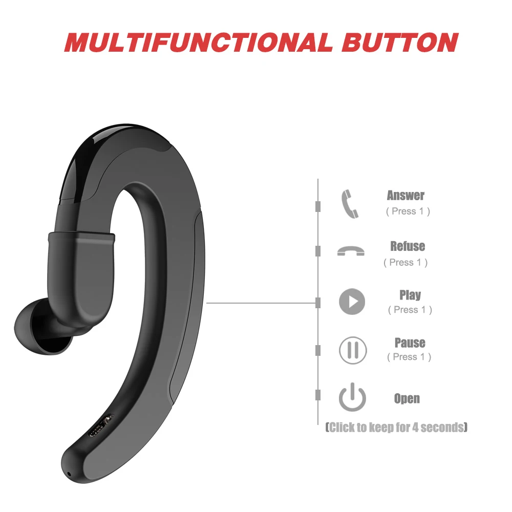 Беспроводные наушники Bluetooth свободные руки костная проводимость с микрофоном