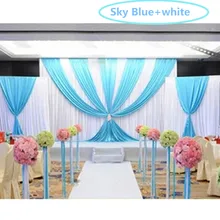 New 3pcs lot 1pcs 4 3m 2pcs 2 2m Luxury Wedding Backdrop with Swag Ice Silk