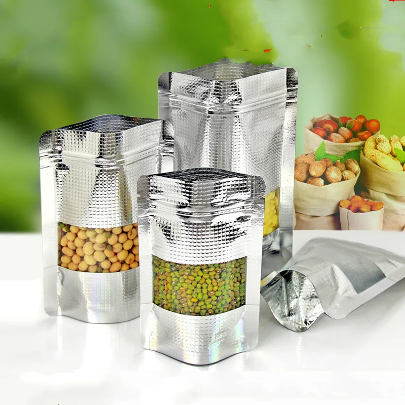 100pcs Aluminum Lines Bag Food Beef Bag Ziplock Plastic Bags for Food