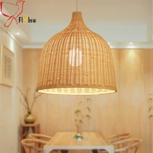 Dia 60 60cm Hand woven rattan pendant light Japan style Rustic rattan art lampadario industrial lampes